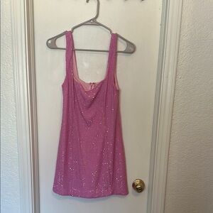 Show Me Your MuMu Pink Cowl Neck Slip Dress